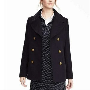 Banana Republic Black Military Style Double Breasted Coat Blazer Small